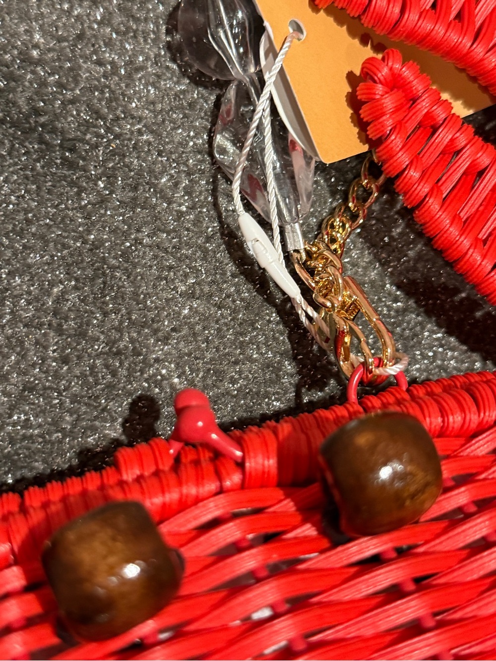 Tommy Bahama Red Wicker Crab Crossbody Bag - Picture 4 of 5